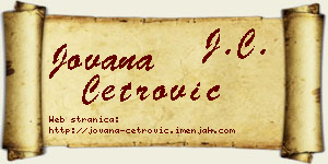 Jovana Četrović vizit kartica